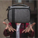 Bagsmart Montreal Camera Shoulder Bag (Gray) [C] - حقيبة سفر منظمة -  مقاومة لرذاذ الماء