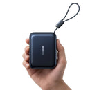 Baseus PicoGo AC22 Ultra Mini Power Bank With Built-in USB-C Cable 20000mAh 45W - Cosmic Black [D] بطارية متنقلة - بيسوس - سعة 20000 - عدد 1 سلك شاحن تايب سي - شاشة رقميه - قوة 45 واط - كفالة 24 شهر