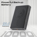 Promate Ultra-Slim Aluminum Crafted MagSafe PowerBank 10000mAh Black [BO] - بطارية متنقلة ماغ سيف نحيفة + منفذ تايب سي - سعة 10000ملي أمبير - كفالة 12 شهر