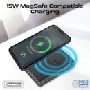 Promate Ultra-Slim Aluminum Crafted MagSafe PowerBank 10000mAh Black [BO] - بطارية متنقلة ماغ سيف نحيفة + منفذ تايب سي - سعة 10000ملي أمبير - كفالة 12 شهر