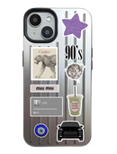 Noufa Silver Phone Case - كفر مع ستيكرز طباعة من اختياركم - الكفر + التصميم + البروفة + الطباعة - سيتم التواصل معكم لتحديد الكلمات والصور