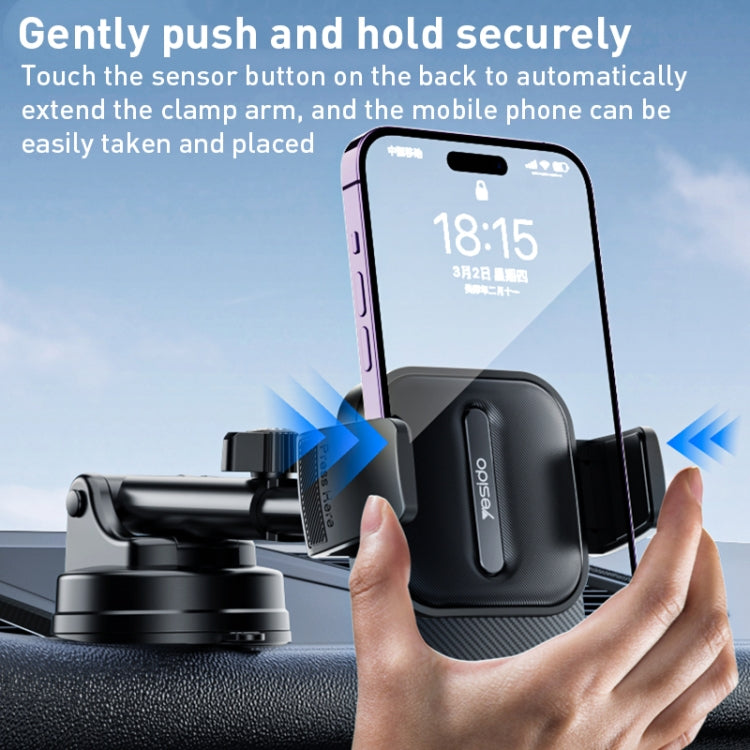 Yesido C173 Suction Cup Type Telescopic Car Phone Holder (Black) ستاند سيارة - ذراع طويل - مناسب لجميع انواع الاجهزة