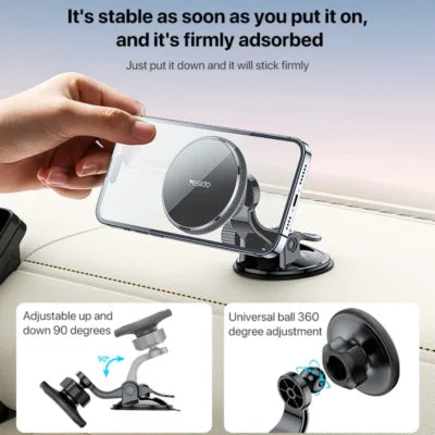 Yesido C177 Mini Suction Cup Type Magsafe Magnetic Car Holder - ستاند سيارة  - مغناطيس - دوران 360 درجه - مناسب لجميع انواع الاجهزة