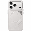 Levelo Opal PU Leather Magsafe Case For iPhone 18/17 Pro/Pro Max [O] - Silver - كفر حماية عالية - ماغ سيف - سلسلة ايفون 18 - ليفلو