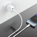 PAWA 3A USB-C TO Lightning Quick Charging - 1.2m - White - سلك شحن - باوا - ايفون تايب سي - طول 1.2 متر - كفالة 12 شهر
