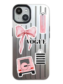 Noufa Silver Phone Case - كفر مع ستيكرز طباعة من اختياركم - الكفر + التصميم + البروفة + الطباعة - سيتم التواصل معكم لتحديد الكلمات والصور