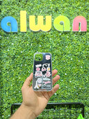 Noufa Silver Phone Case - كفر مع ستيكرز طباعة من اختياركم - الكفر + التصميم + البروفة + الطباعة - سيتم التواصل معكم لتحديد الكلمات والصور