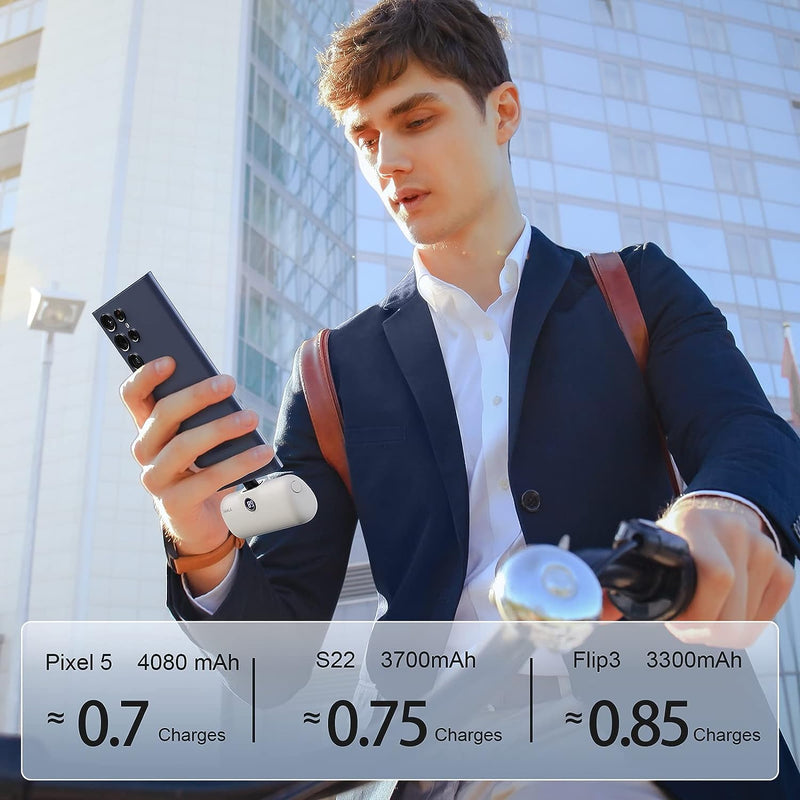 iWalk Link Me Plus Pocket Battery 4800 mAh - Type-C - white - بطارية متنقلة - مع شاحن تايب سي - لأجهزة الاندرويد والايفون 15 والايفون 16 - كفالة 24 شهر