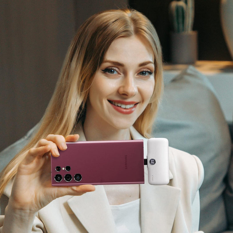 iWalk Link Me Plus Pocket Battery 4800 mAh - Type-C - white - بطارية متنقلة - مع شاحن تايب سي - لأجهزة الاندرويد والايفون 15 والايفون 16 - كفالة 24 شهر