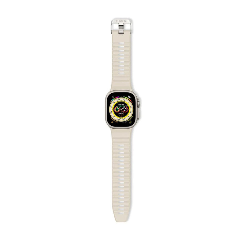 Decoded Silicone Ultra Traction Strap for AppleWatch (White) 49/46/45/44/42mm [C] - سير ساعة ابل - سليكون
