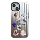 Noufa Silver Phone Case - كفر مع ستيكرز طباعة من اختياركم - الكفر + التصميم + البروفة + الطباعة - سيتم التواصل معكم لتحديد الكلمات والصور