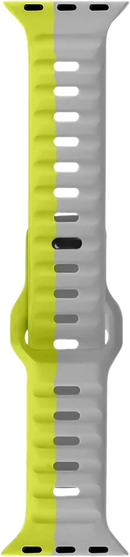 PAWA - Lagos Premium Soft Silicon Straps - Grey & Yellow - سير ساعه أبل واتش