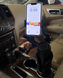 Yesido 2 in 1 Car Cup Holder Phone Mount Adjustable 4.7-7.2 Inch Cellphone Bracket [H] - ستاند سيارة - القاعدة مكان الكوب + - حامل كوب - ذراع طويل