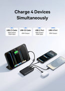Baseus EnerFill FC11 Digital Display Power Bank with Dual Built-in USB-C Cables 10000mAh 45W - Cosmic Black [D] بطارية متنقلة - بيسوس - سعة 10000 - عدد 1 سلك شاحن تايب سي - شاشة رقميه - قوة 45 واط - كفالة 24 شهر