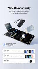 Baseus EnerFill FC11 Digital Display Power Bank with Dual Built-in USB-C Cables 20000mAh 45W - Cosmic Black [D] بطارية متنقلة - بيسوس - سعة 20000 - عدد 1 سلك شاحن تايب سي - شاشة رقميه - قوة 45 واط - كفالة 24 شهر