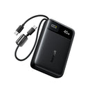 Baseus EnerFill FC11 Digital Display Power Bank with Dual Built-in USB-C Cables 20000mAh 45W - Cosmic Black [D] بطارية متنقلة - بيسوس - سعة 20000 - عدد 1 سلك شاحن تايب سي - شاشة رقميه - قوة 45 واط - كفالة 24 شهر