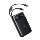 Baseus EnerFill FC11 Digital Display Power Bank with Dual Built-in USB-C Cables 20000mAh 45W - Cosmic Black [D] بطارية متنقلة - بيسوس - سعة 20000 - عدد 1 سلك شاحن تايب سي - شاشة رقميه - قوة 45 واط - كفالة 24 شهر