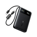 Baseus EnerFill FC11 Digital Display Power Bank with Dual Built-in USB-C Cables 10000mAh 45W - Cosmic Black [D] بطارية متنقلة - بيسوس - سعة 10000 - عدد 1 سلك شاحن تايب سي - شاشة رقميه - قوة 45 واط - كفالة 24 شهر