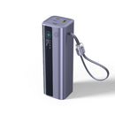Baseus EnerGeek GR11 Power Bank with Retractable Cable 25000mAh 200W - Space Grey [D] بطارية متنقلة - بيسوس - سعة 25000 - عدد 2 سلك شاحن تايب سي - شاشة رقميه - قوة 200 واط - كفالة 24 شهر
