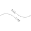 Promate EcoLine-CC120 60W PD USB-C Fabric Braided Cable 1.2m White [BO] - سلك شحن  تايب سي - الى تايب سي - طول 1.20 متر