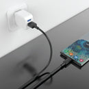 Pawa 3A USB-A TO TYPE C Quick Charging PVC Cable PW122 | Black - سلك شحن تايب سي - باوا - طول 1.2 سم - كفالة 24 شهر