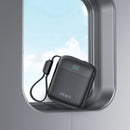 PAWA SEOUL MINI POWER BANK 10000MAH BLACK [O] - بطارية متنقلة - باوا - سعة 10000 - سلك شاحن ايفون + تايب سي - صغيرة الحجم - كفالة 12 شهر