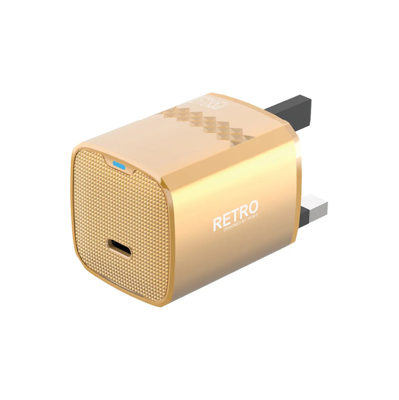 PAWA Retro PD35W Only PD Port UK Charger [O] - شاحن حائط - قوة 35 واط - منفذ تايب سي  للشحن السريع  كفالة 12 شهر