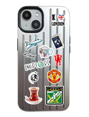 Noufa Silver Phone Case - كفر مع ستيكرز طباعة من اختياركم - الكفر + التصميم + البروفة + الطباعة - سيتم التواصل معكم لتحديد الكلمات والصور