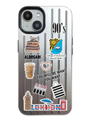 Noufa Silver Phone Case - كفر مع ستيكرز طباعة من اختياركم - الكفر + التصميم + البروفة + الطباعة - سيتم التواصل معكم لتحديد الكلمات والصور