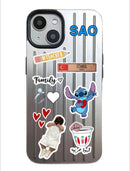 Noufa Silver Phone Case - كفر مع ستيكرز طباعة من اختياركم - الكفر + التصميم + البروفة + الطباعة - سيتم التواصل معكم لتحديد الكلمات والصور