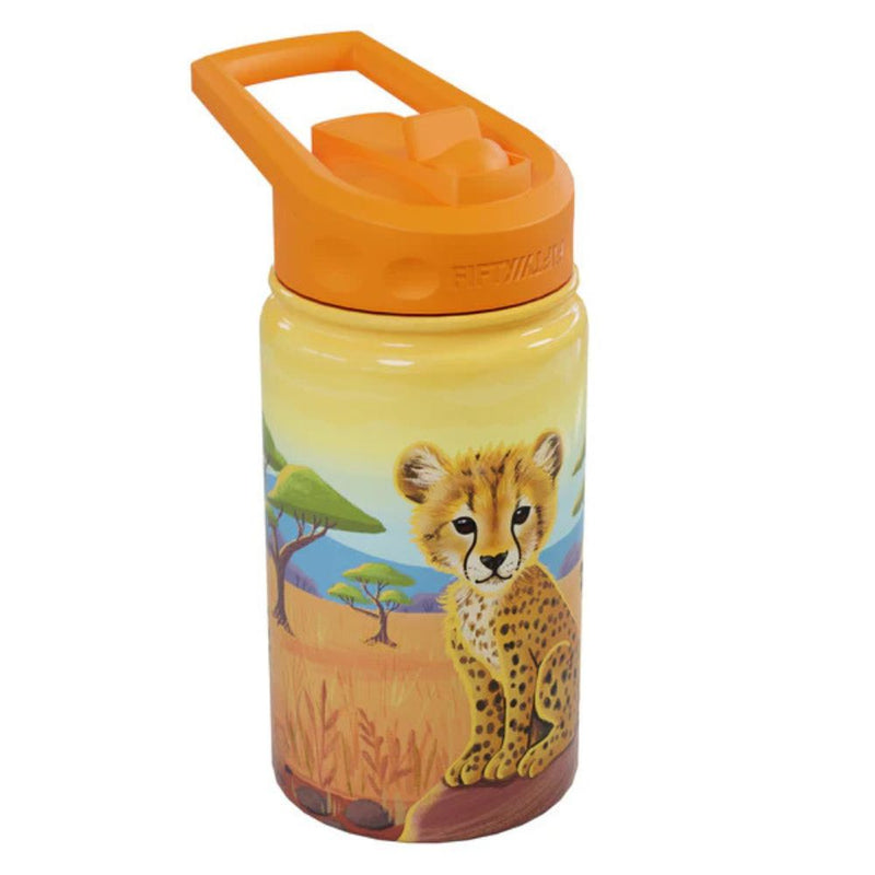 Fifty Fifty Kids Bottle with Straw Lid 350ML (Cheetah) [C] - مطارة حافظ للحرارة - للأطفال