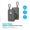 Pawa Mag Prime Magsafe Powerbank with Stand and Built in cable [O]- بطاريه متنقلة - سعة 10 ألاف - باوا + شحن ماغ سيف قوة 15 واط  - ستاند + سلك شحن  تايب سي - شاشة رقمية - كفالة 24 شهر