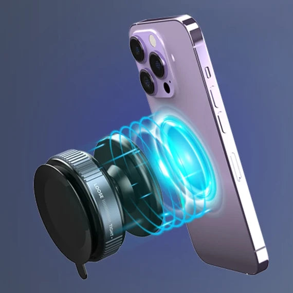 Car Magnetic Phone Holder (D5) [H]- ستاند سيارة مناسب لجميع انواع الاجهزة - شفط بدون شحن - دوران 360 درجة - ماغ سيف