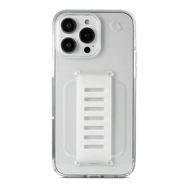 Grip2u Slim Case for iPhone 15/15 Plus/15 Pro/15 Pro Max - Clear - كفر حماية مع مسكة شريطة - مكان للعلاقة - جريب 2 يو