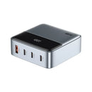 Green Lion 100W GaNPremium UK Plug - Gray - موزع شحن - جرين لاين - 1منافذ للشحن السريع - 3 منافذ تايب سي - منفذ يو اس بي - قوة 100واط - كفالة 18 شهر