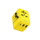 Green Lion 12W Universal Travel Adapter Yellow - بلاك حائط دولي للسفر - 3 مخارج - كفالة 18 شهر