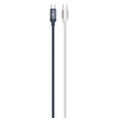 Green Lion 100W DUO COLOR BRAIDED USB-C TO USB-C CABLE 1M  White+Blue - سلك شحن - جرين لاين- تايب سي الي  تايب سي - 100 واط - طول 1 متر - كفالة 12 شهر