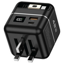 Green Lion GaN Premium Series Charger 42W with 5000mAh Power Bank - Black - بطارية متنقلة + شاحن حائط - جرين ليون - سعة 5000 - شاشة رقمية - قوة 45 واط + منفذ شحن تايب + منفذ شحن يو اس بي - كفالة 12 شهر