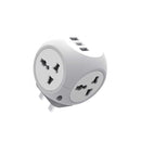 Green Lion Multi Port Travel Adapter - White  شاحن حائط  - 3 منافذ للشحن + منفذ كهرباء - قوة 20 واط - كفالة 24 شهر