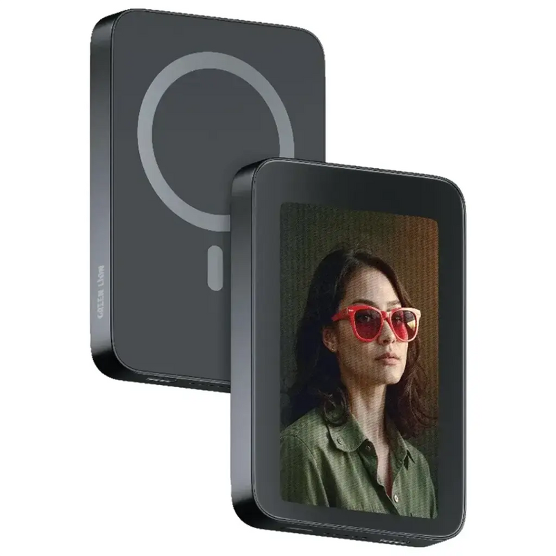 Green Lion Power Frame 5000mAh Power Bank PD 20W - بطارية متنقلة - يوجرين - سعة 5000 - ماق سيف - قوة 15 واط + شاشة لعرض صورك الشخصية - كفالة 24 شهر