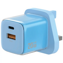 Green Lion Reva Dual Port Wall Charger 20W - Blue - بلاك شاحن حائط قوه 20 واط - منفذ تايب سي + يو اس بي - جرين ليون - كفالة 12 شهر