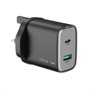 Green Lion Supra 45W UK GaN Wall Charger 2 USB-C Ports - Black - بلاك شاحن حائط - 1تايب سي - فتحة يو اس بي - قوة 45واط - جرين ليون - كفالة 12 شهر