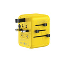 Green Lion 12W Universal Travel Adapter Yellow - بلاك حائط دولي للسفر - 3 مخارج - كفالة 18 شهر