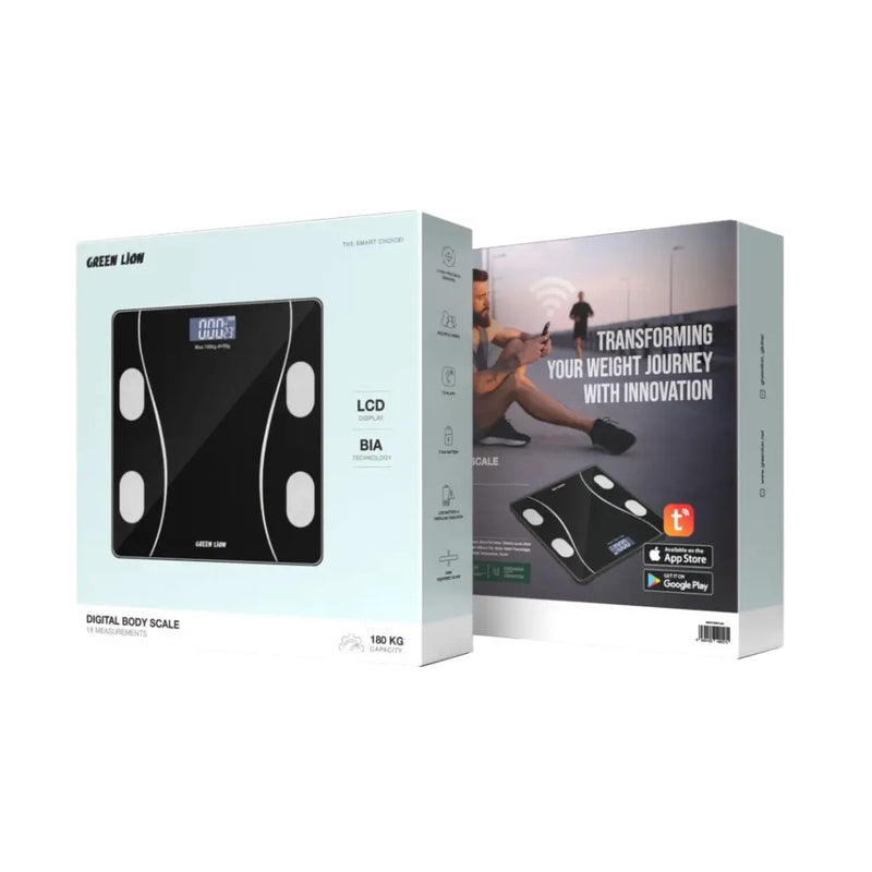 Green Lion Digital Body Scale GL-BWS01 - Black ميزان ذكي - جرين لاين - كفالة 24 شهر