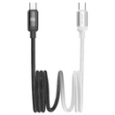 Green Lion 100W DUO COLOR BRAIDED USB-C TO USB-C CABLE 1M - White+Black  - سلك شحن - جرين لاين- تايب سي الي  تايب سي - 100 واط - طول 1 متر - كفالة 12 شهر