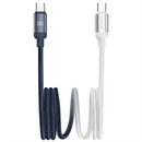 Green Lion 100W DUO COLOR BRAIDED USB-C TO USB-C CABLE 1M  White+Blue - سلك شحن - جرين لاين- تايب سي الي  تايب سي - 100 واط - طول 1 متر - كفالة 12 شهر