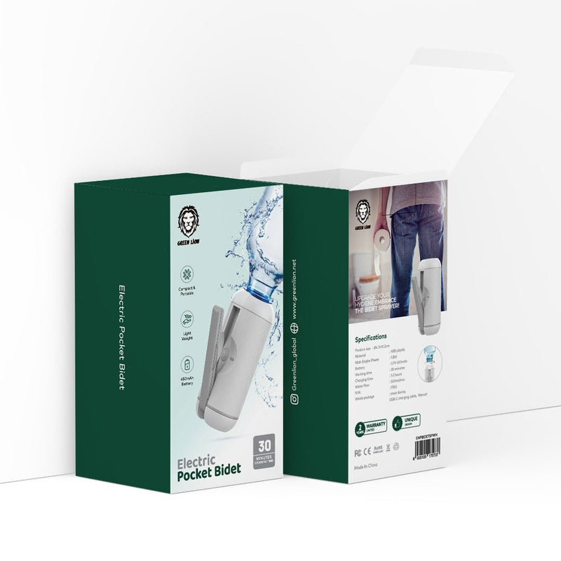 Green Lion Electric Pocket Bidet - White - جهاز النظافة الشخصية - جرين لاين - كفالة 24 شهر