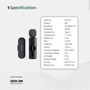 Green Lion GM-75X Microphone 3 In 1 - Black - مايكروفون للتصوير - منفذ شحن تايب سي - جرين لاين - كفالة 12 شهر