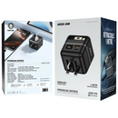 Green Lion GaN Premium Series Charger 42W with 5000mAh Power Bank - Black - بطارية متنقلة + شاحن حائط - جرين ليون - سعة 5000 - شاشة رقمية - قوة 45 واط + منفذ شحن تايب + منفذ شحن يو اس بي - كفالة 12 شهر