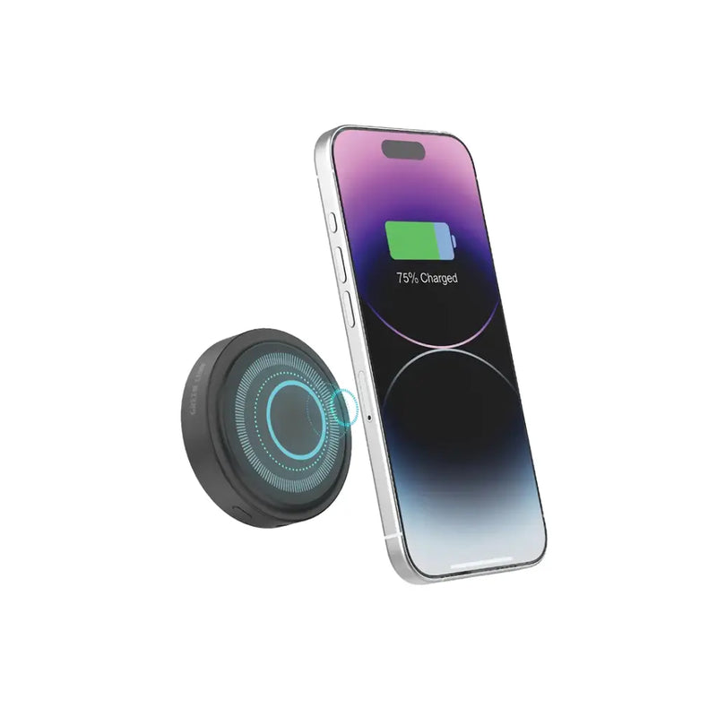Green Lion MAG Power 3000mAh Power Bank - Black - بطاريه متنقلة - سعة 3000 ألاف - جرين + شحن ماغ سيف قوة 10 واط  -  سلك شحن  تايب سي + سلك شحن  ايفون + سلك يو اس بي اي - شاشة رقمية